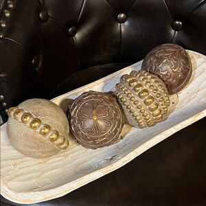Decorative Brown and Gold Spheres